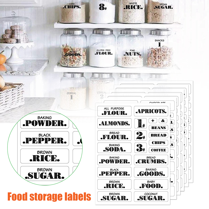 Food Storage Labels - 132 stücke Küche Wasserdichte Lebensmittel Aufkleber